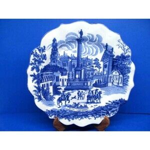 Victoria Ware Ironstone Blue Scenic Plate 12"